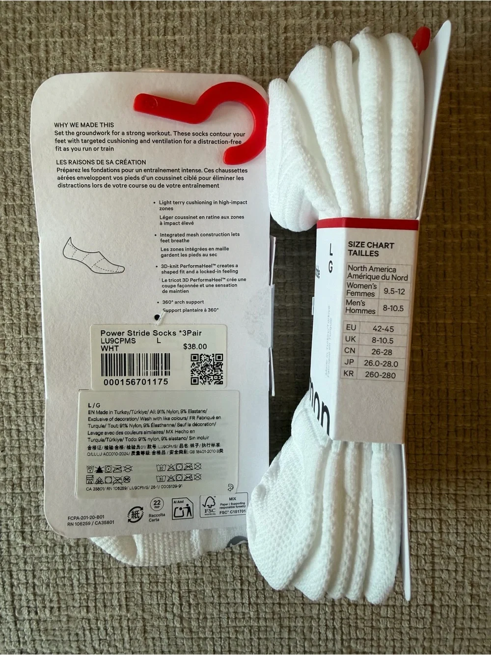 lululemon athletica White Power Stride No-Show Socks (6 Pairs)